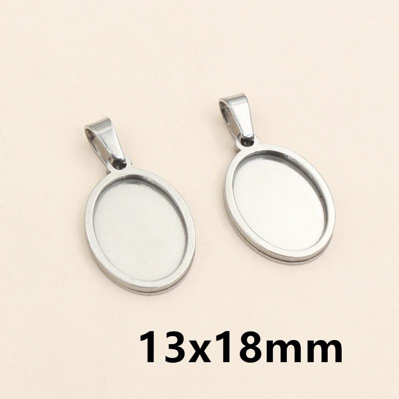 

5pcs Stainless Steel Pendant Cabochons Blank Base Setting Tray 20mm 25mm 10x25mm 18x25mm Inner Size DIY Jewelry Making Supplies