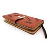 Women's Rose Gold Vegan Leather Leaf Bi-fold Card Coin Holder Long Wallet