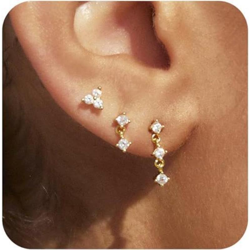 Luxury-Style New Earring Set - Copper Electroplated with Fine Set Zirconia - Fashionable Women's Round Earrings - Exquisite Ear Hooks