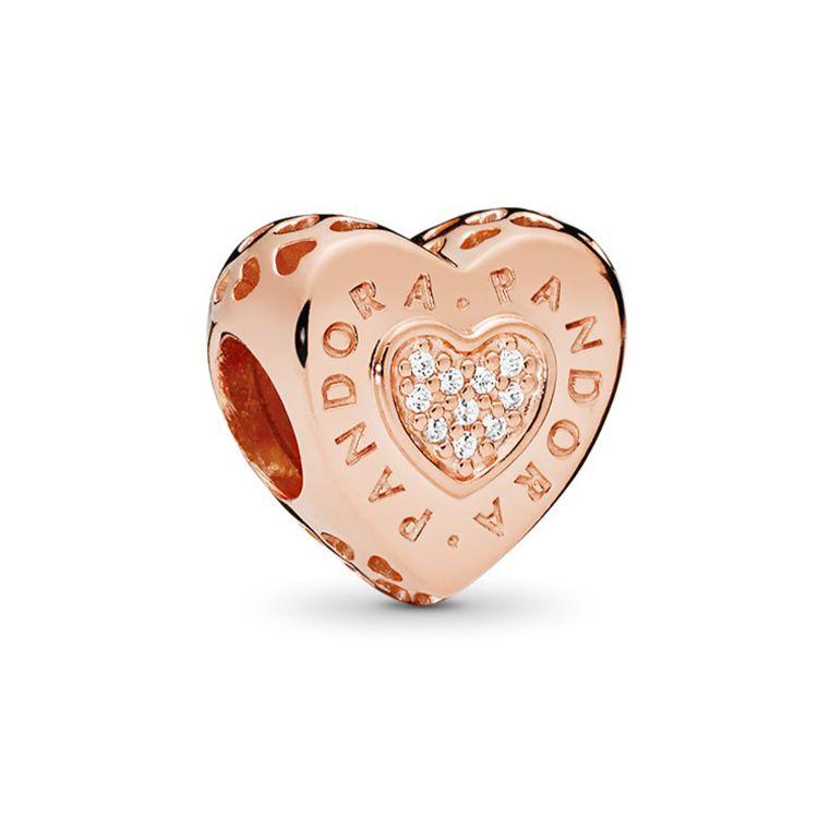 Pandora Rose Heart Charm Unisex Charm 787375CZ Rose Gold