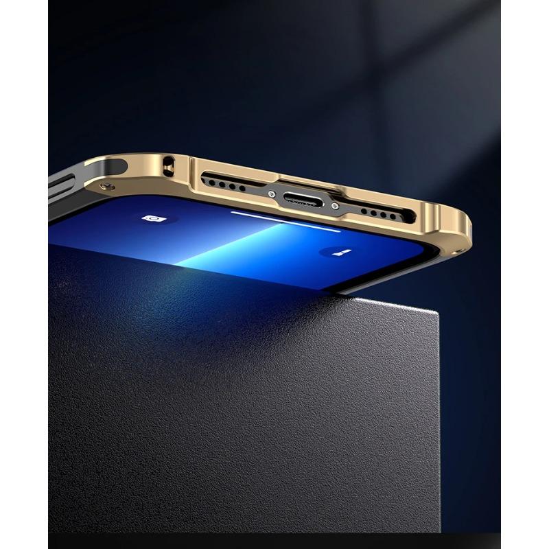 Aluminum Metal Rugged Frame Armor for IPhone 15 Pro MAX Bumper Case Luxury for IPhone 14 13 12 11 Pro Shockproof Matte PC Protector Cover