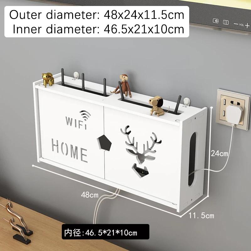 WIFI Router Wall Mounted Organizer Shelf Cable Power Plus Wire TV Set-Top Box Storage Rack for Home Office Storage Supplies