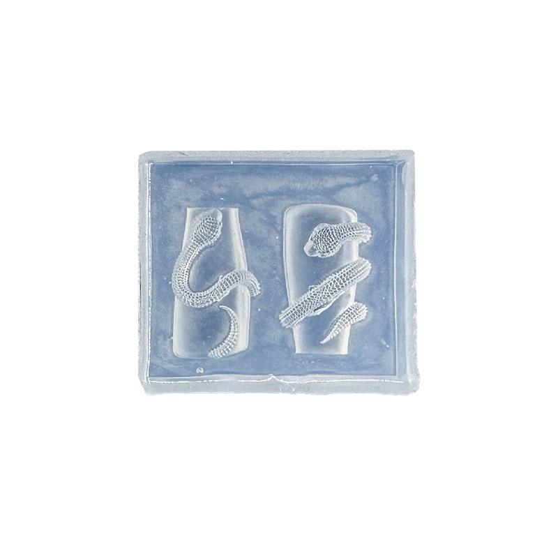Cartoon Mini Snake Silicone Nail Mold Nail Stamping Stereoscopic Decorations Nails Diy Design Manicure Tools