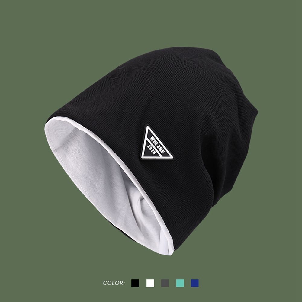 Label Autumn and Winter Solid Color Women Warm Cap Beanie Hat Korean Style Caps Knitted Hat