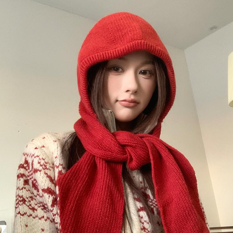 Knitted Hat And Scarf Set For Women Winter Warmth With Letter Design For Casual Wear