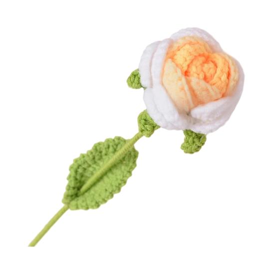 Simulated Flowers Handmade Scented Crochet Fake Flower with Steel Wire
