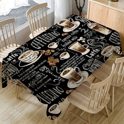 Staubdichte Tischwäsche mit weicher Textur, zartes Kaffeemuster, bedruckt, dekoratives Esszimmertuch