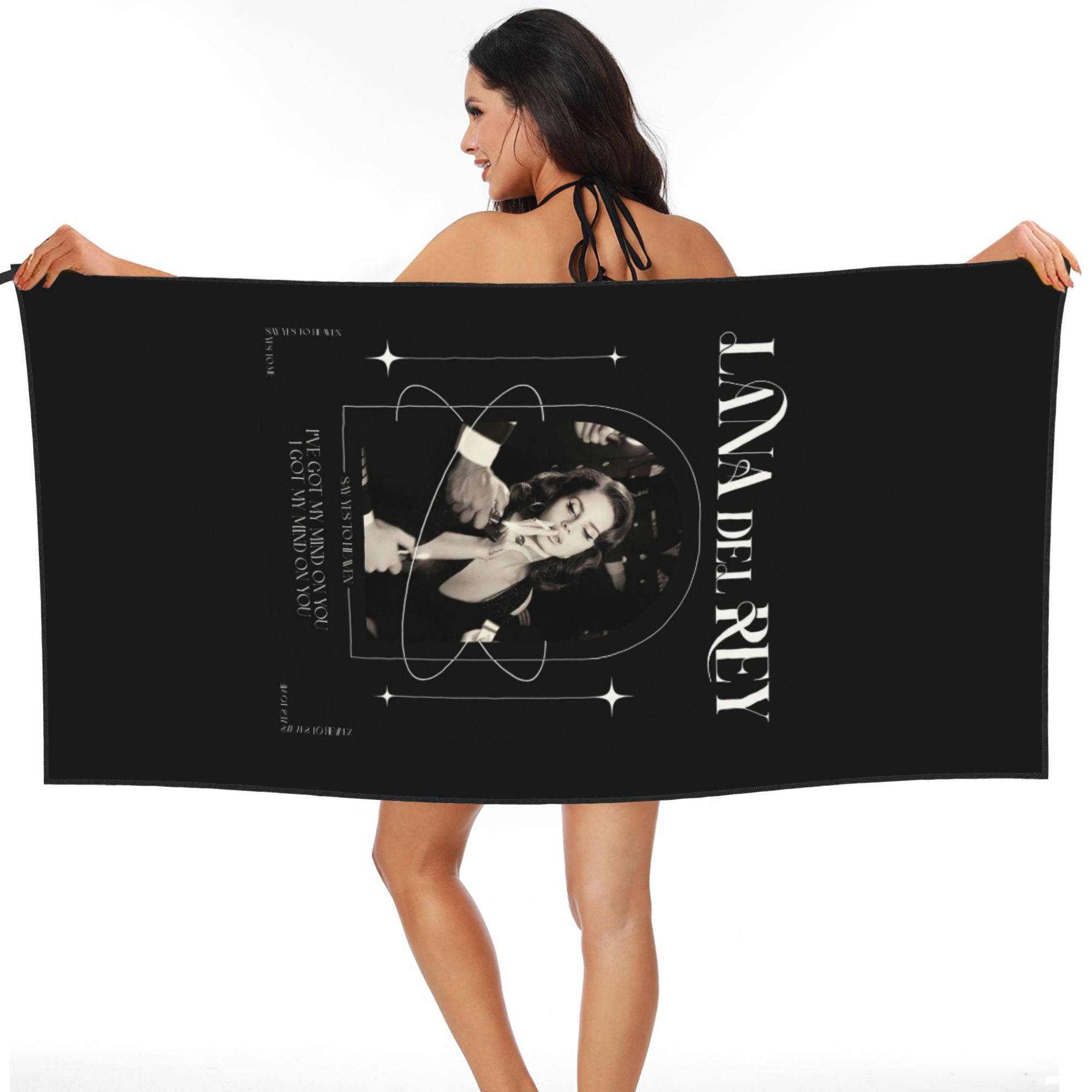 

Lana Del Rey Beach Towel Soft Microfiber Quick Dry Absorbent Quick Towels For Bath W30*H60(CM)