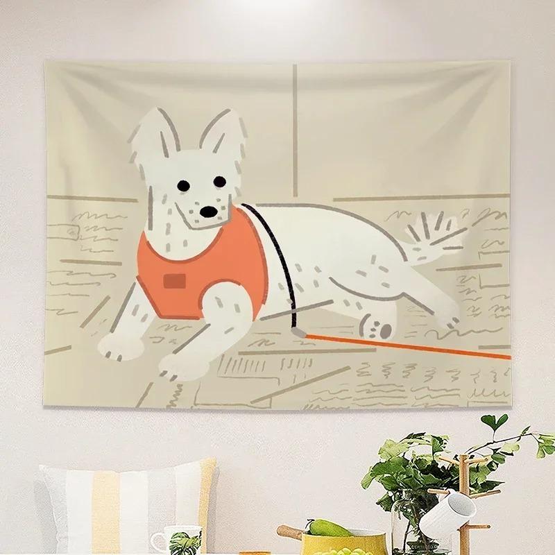 Cute Cat Cartoon Decorative Tapestry Home Wall Living Room Office Decorative Tapestry