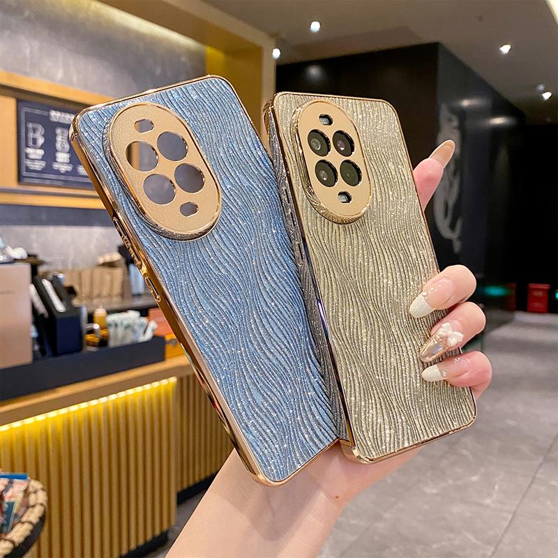 For P60 Pro Bling Glitter Rose Cases For Huawei Pura 70 Ultra Pura 70 Pro Plus P60 Electroplated Shockproof Hard PC Phone Cover