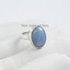 Oval Blue Opal Ring, 925 Sterling Silver, Dainty October Birthstone