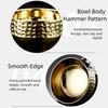 Double Layer Ice Cream Bowl Thickened Anti Scald Salad Soup Bowl Unbreakable Hammer Pattern Stainless Steel Soup Bowl