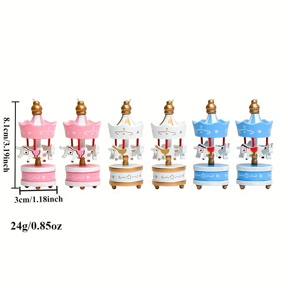 Christmas Wooden Carousel Horse Miniature Ornaments Christmas Tree Hanging Pendants New Year Gift Toy For Kid Home Party Decor