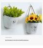 American Country-Style Wrought Iron Wall-Mounted Flower Pot for Creative Dried Flower Decor