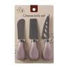 Stainless Steel Titanium-Plated Cheese Knife Set - Includes Cheese Knife, Fork, and Spatula.