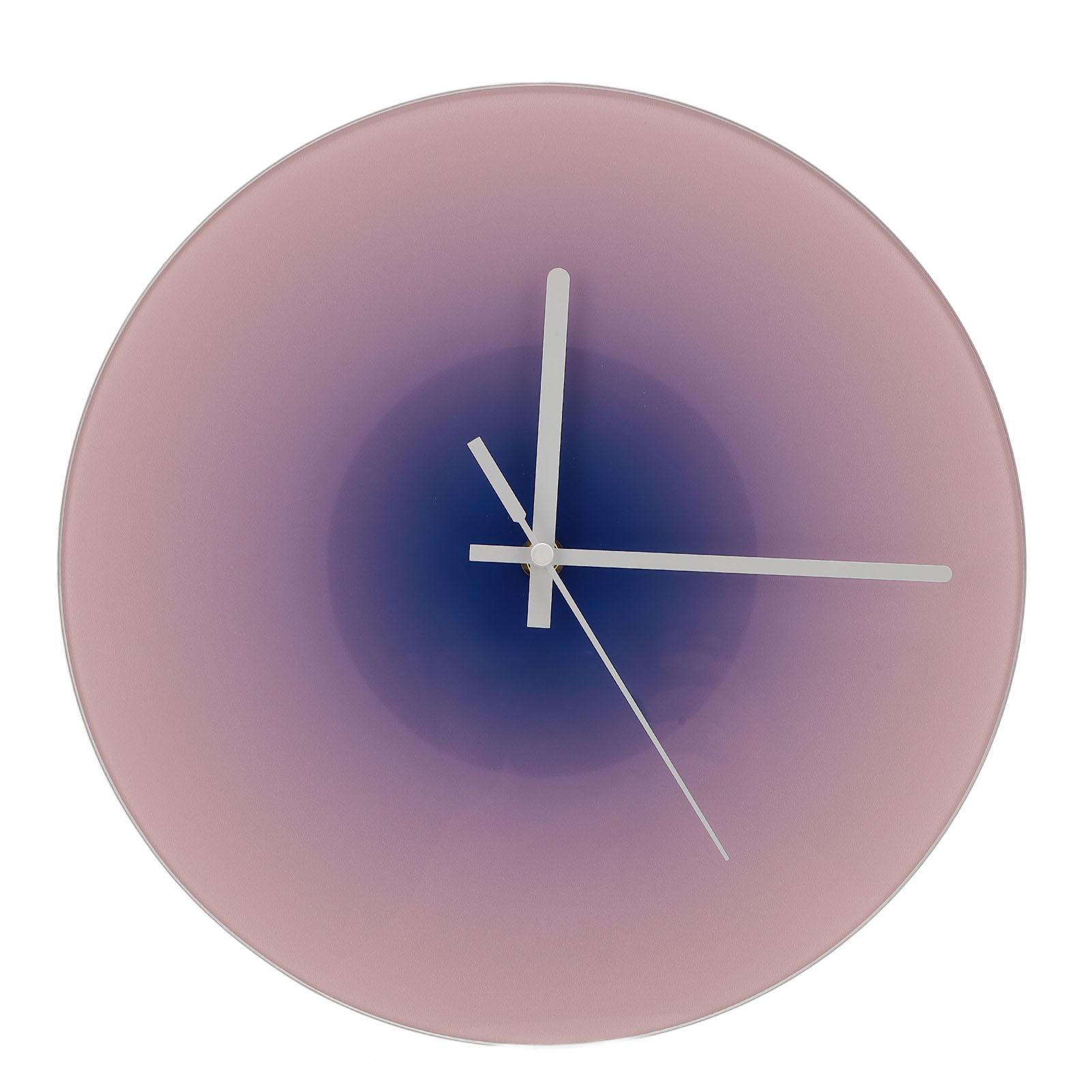 

12-дюймовые настенные часы «Закат», большие круглые, на батарейках, бесшумные, с тихим механизмом, стеклянные настенные часы для гостиной, спальни Gradient Blue
