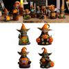 Whimsical Halloween Resin Decoration Featuring Glowing Goblin Pumpkin Lanterns For Festive Displays