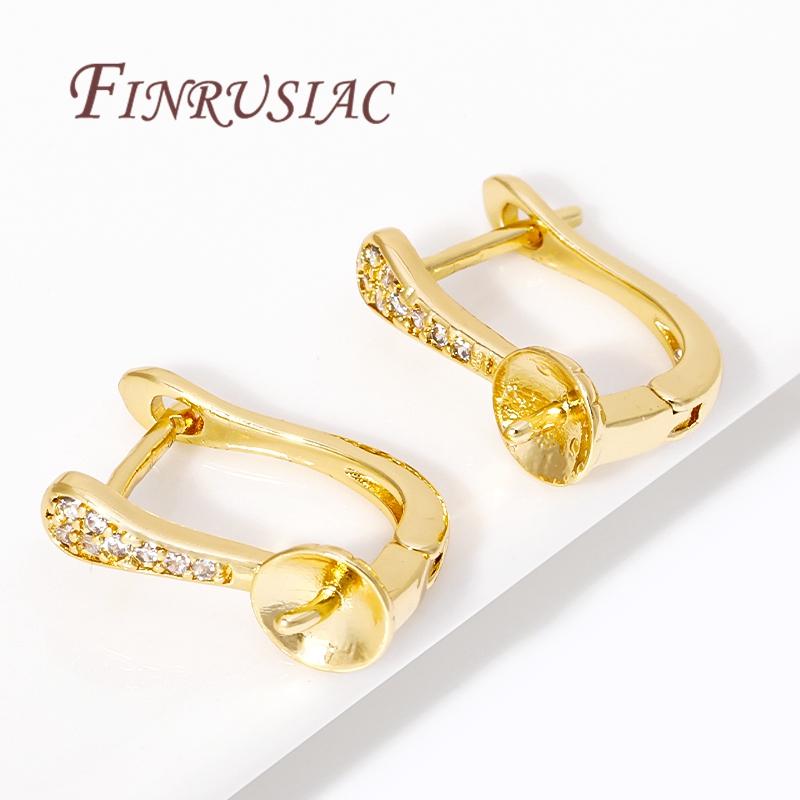 18K Gold Plated Earwires Fastener Accessories For Earrings,Earrings Hook Clasp For DIY Making Women's Jewelry Earring Fixtures