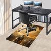1pc Fire and Blood Office Carpet Chair Mats, Home Decor Mat Fantasy Theme Mat Durable Mat, Dragon Decor,Suitable for Fantasy Theme Lovers