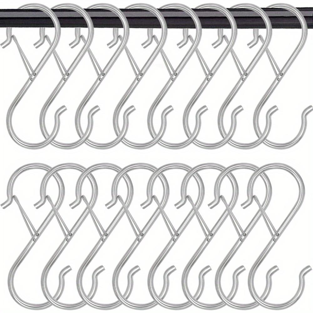 

20 шт. в комплекте крючки S-образной формы с защитной пряжкой, сверхмощные черные крючки для шкафа, крючки для кухонной стойки, многофункциональные металлические S-образные крючки 20pcs