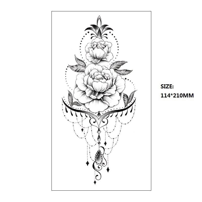 Bohemian Geometric Shape Water Transfer Small Full Arm Back Sexy Simulation Tattoo Sticker