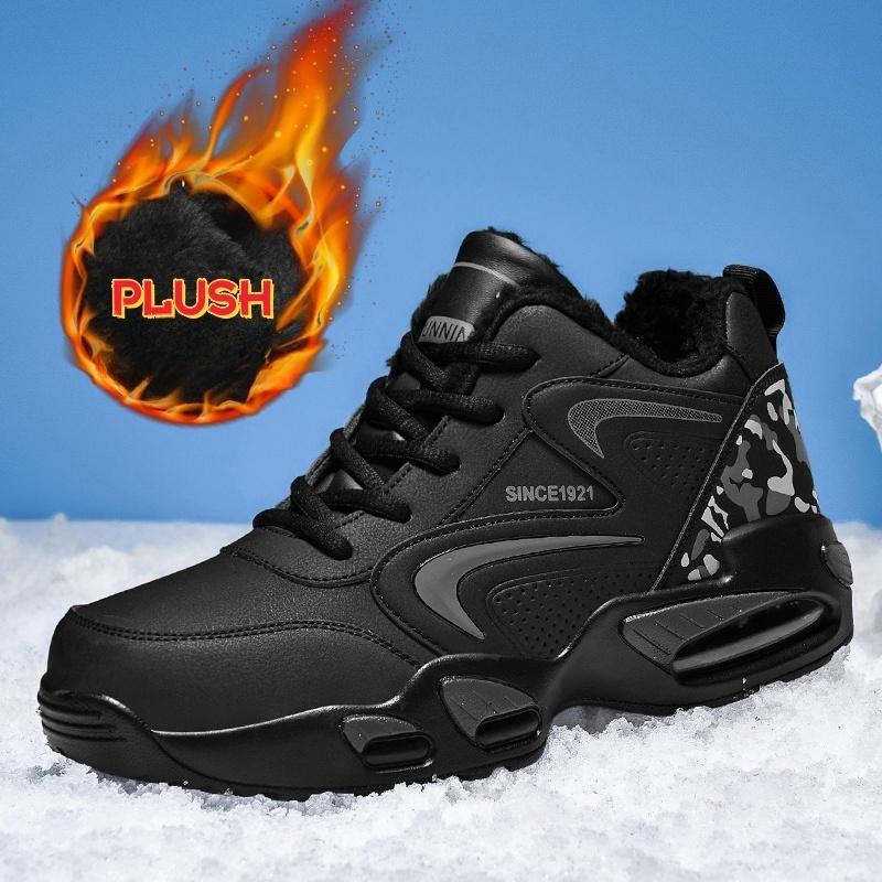 Adidași pentru bărbați Perna de aer este antiderapantă, impermeabilă, pantofi de alergare, pantofi calduroși din bumbac cu lână, pantofi de sport de iarnă pentru bărbați