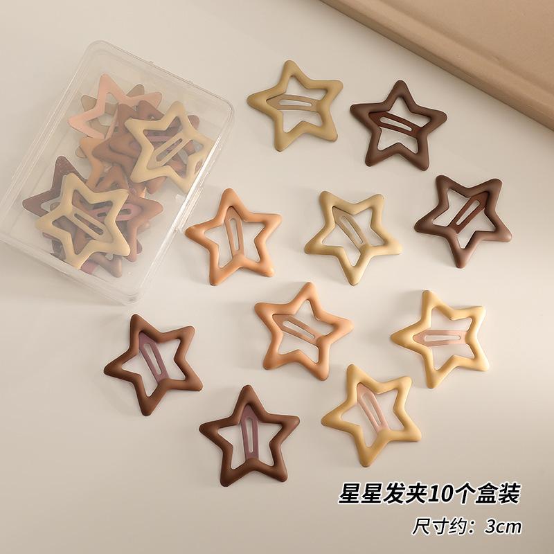 10pcs/set Children's BB Clip Cute Star Bear Hair Pins Kids Hair Accessories for Little Girls Hair Clip Baby Headwear