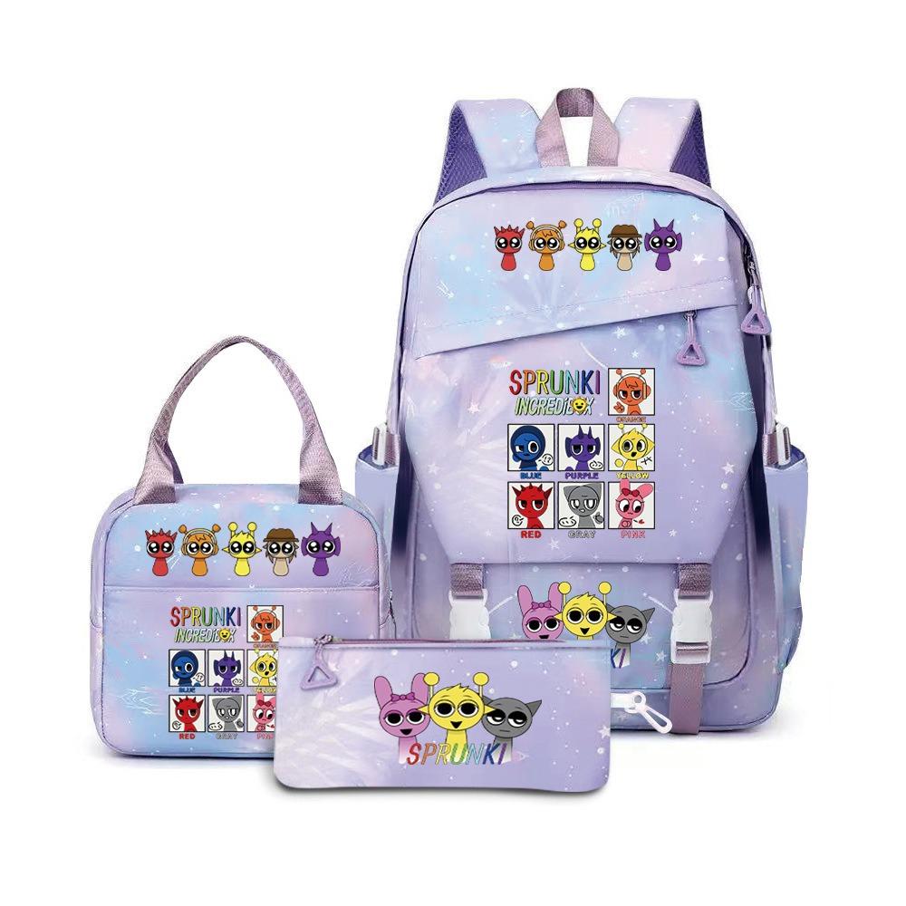 Rhythm Box Music Game Backpack Student Children Cute School Bag Three-piece Lunch