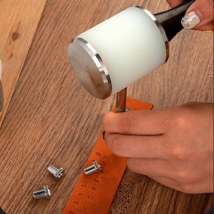 Leathercraft Mallet with Wood/Plastic/Metal Handle for DIY Sewing Cowhides Tools