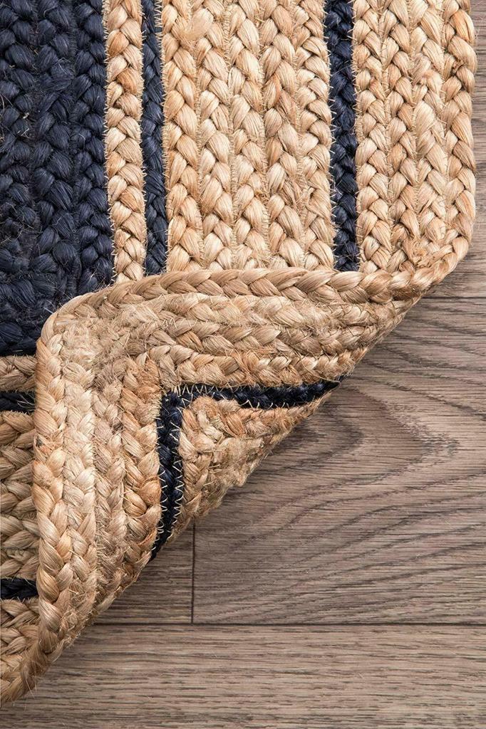 Jute Rug Natural Carpet Rectangle 100% Natural Fiber Area Living Rug Handmade Look