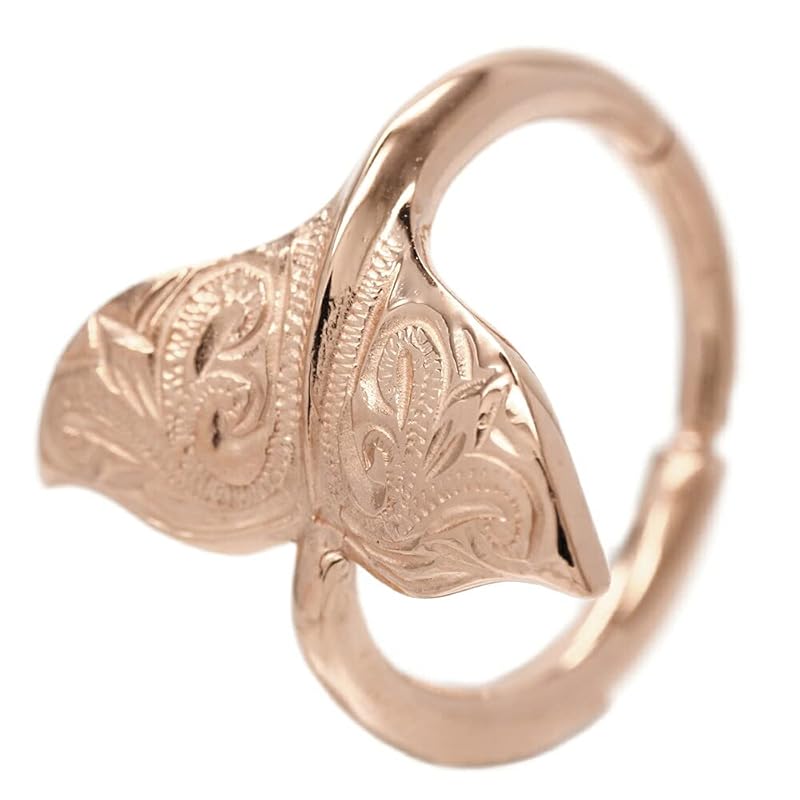 

[Piena] surgical stainless steel for one ear Sold as 1 piece whale tail hawaiian jewelry hoop body piercing ladies (18G (approx. 1.0mm) pink gold)