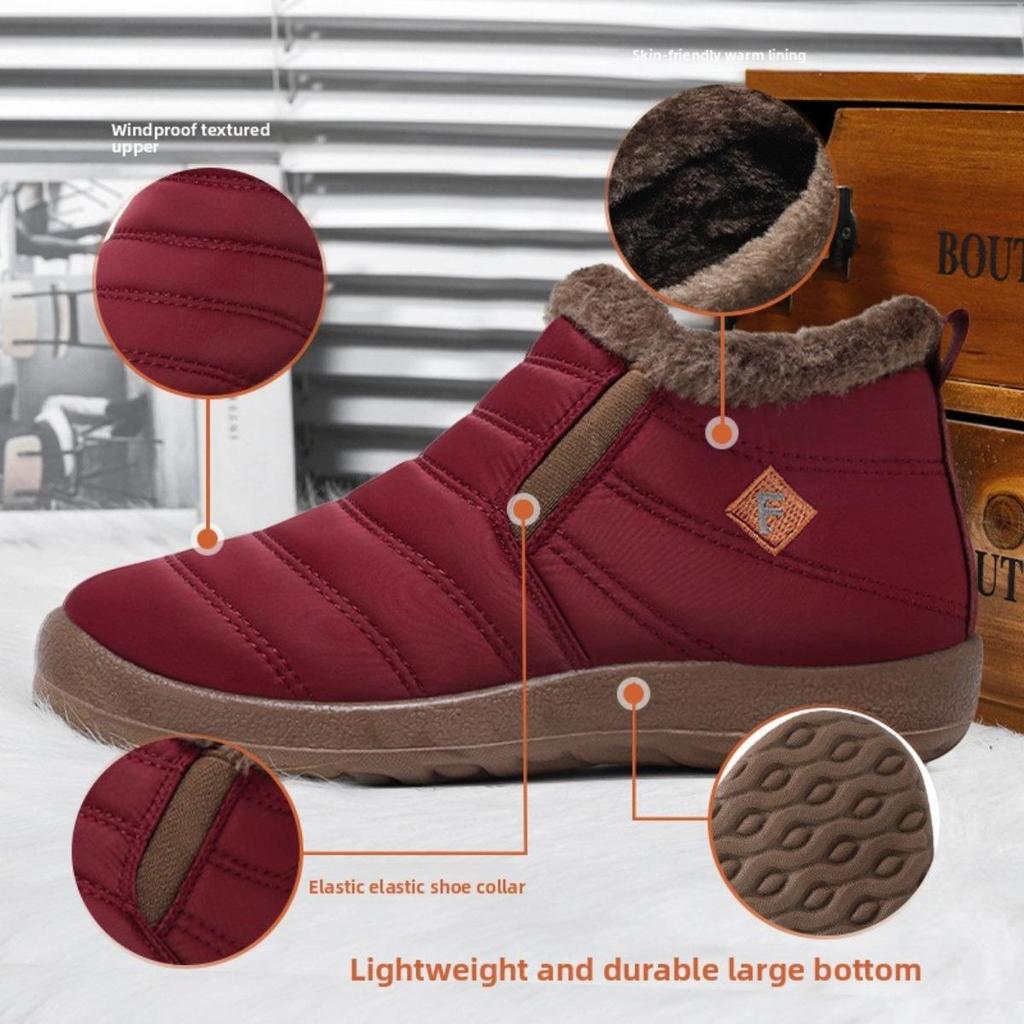 Cotton Boots, Snow Boots, Oversized Warm Boots with Thick Fleece Cotton Boots, High Top Cold Resistant Boots