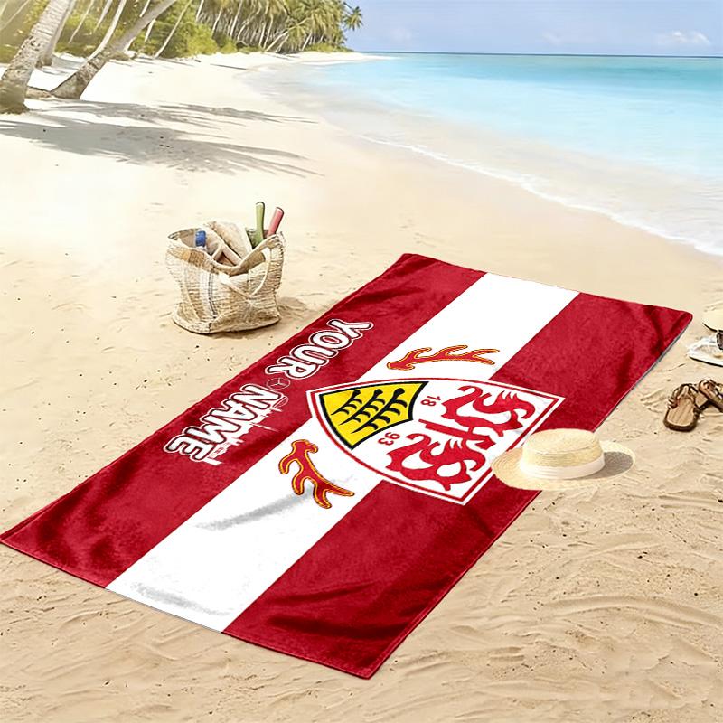 VfB Stuttgart Print Beach Towel, Large Soft Quick Dry Towel for Beach Camping Swimming