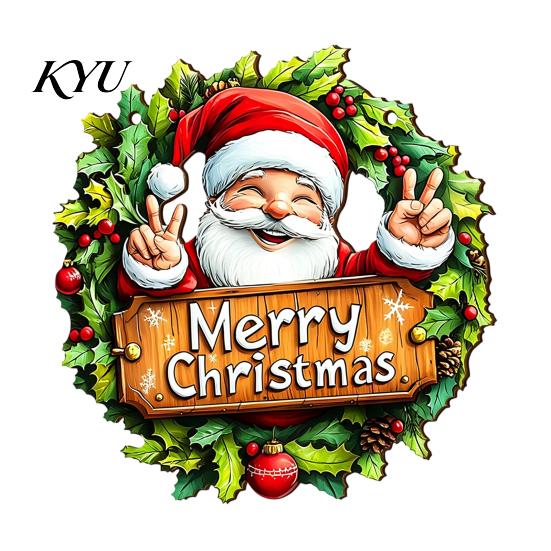 Natural Wood Holiday Accents Wooden Christmas Hanging Pendant, Snowman/Santa Claus/Gnome Ornament with Tree Ornaments Hemp Rope for Indoor Outdoor