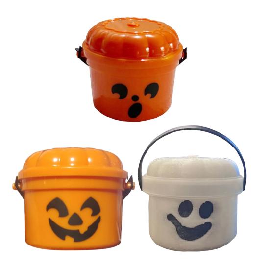 Halloween Pumpkin Bucket Miniature Design Pumpkin Orange Bucket Mini Storage Containers Festive Halloween Decoration