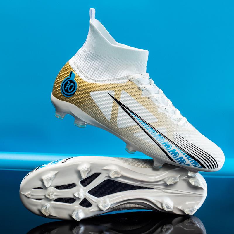 Football shoes men's high-top long nails lawn broken nails youth student competition training shoes