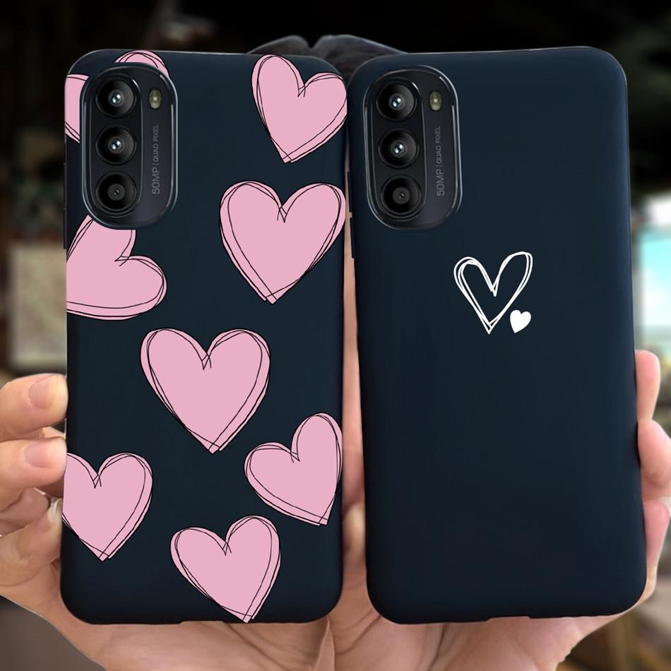 For Moto G52 Case G22 2022 Fashion Girl Flower Pattern Black Silicone Soft Phone Cover For Motorola Moto G52 G52 Cover G42 4G