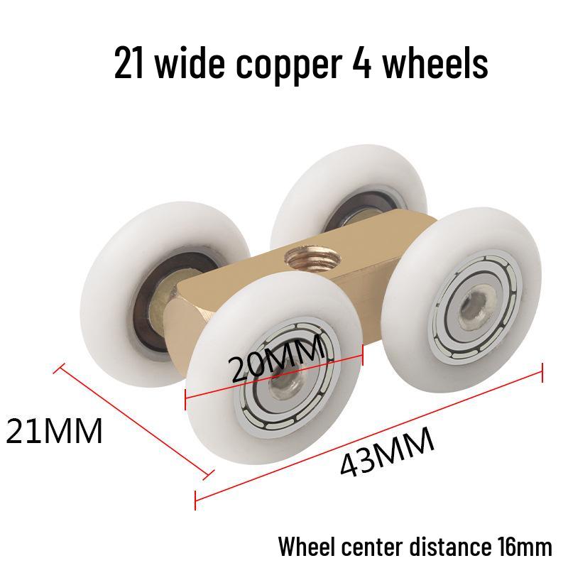 Glass Shower Sliding Door Wheel and Tapered Hanging Clip Pulley