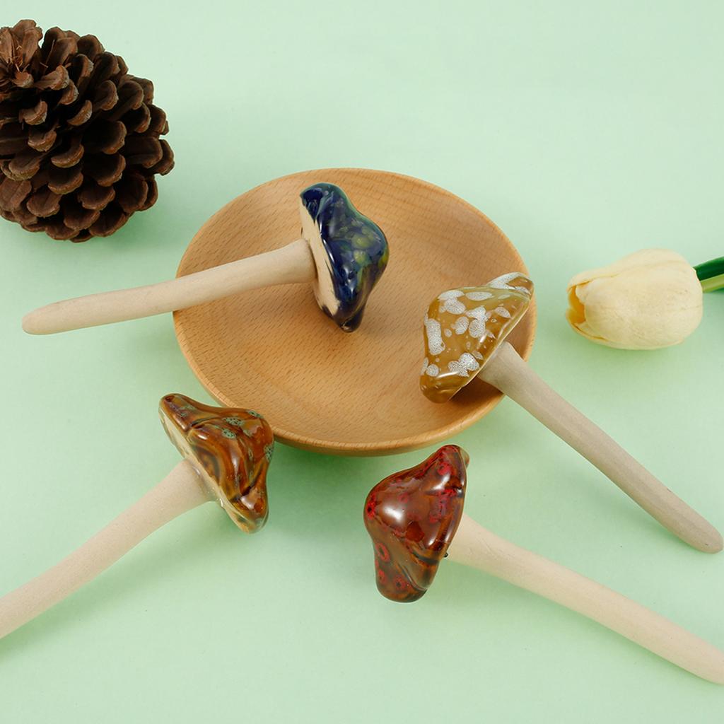 4Pcs Ceramics Mushrooms Decorations Fairy Garden Mushroom Ornaments Realistic Mushroom Sculpture Garden Landscape Statue Decors