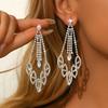 Full Diamond Oval Tassel Earrings Fashion Trend Personalized Earrings Light Luxury Premium Earrings Women