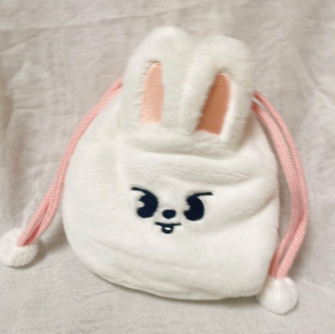 [Б/У] Эксклюзивный для Кореи плюшевый кошелек-пенал и мешок на завязках Skzoo Leebit