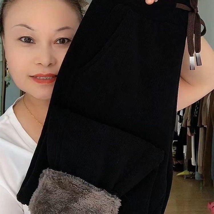 

Женские осенне-зимние брюки, модные утепленные женские длинные брюки с эластичной резинкой на талии, вельветовые шаровары с высокой талией XS