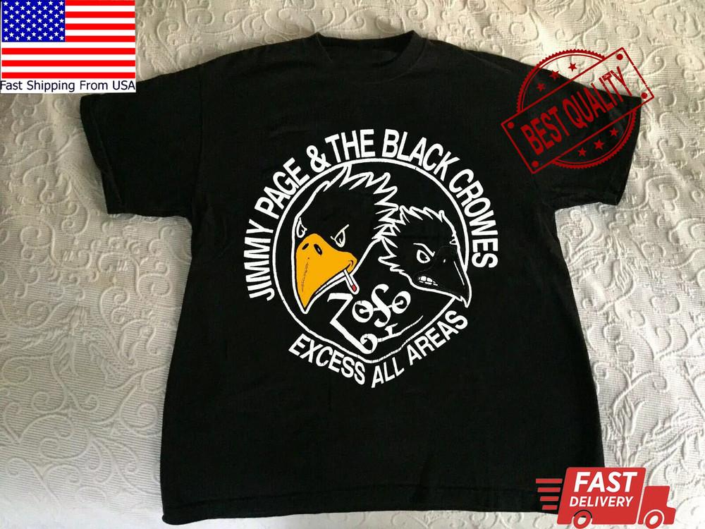 Винтажная Редкая Джимми Пейдж Black Crowes Excess Tour Черная Мужская S-2345XL Футболка Унисекс Футболка S