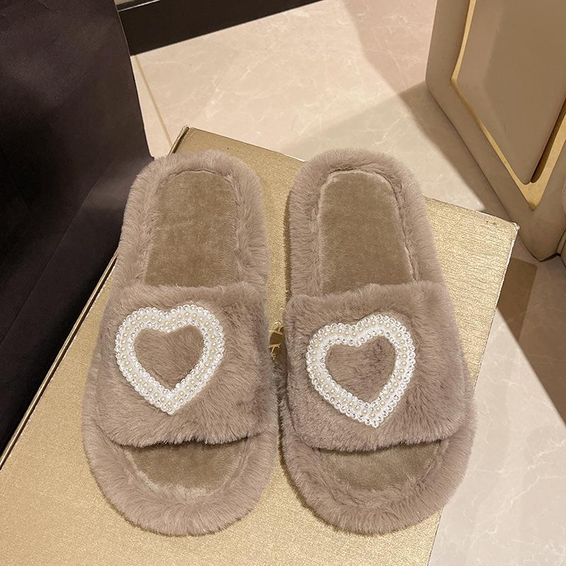 Fashion Winter 2025 New Women's Slippers Anti Slip Casual Indoor Flat Shoes Women's Warm Shoes Solid Color Fashion Women's Slippers