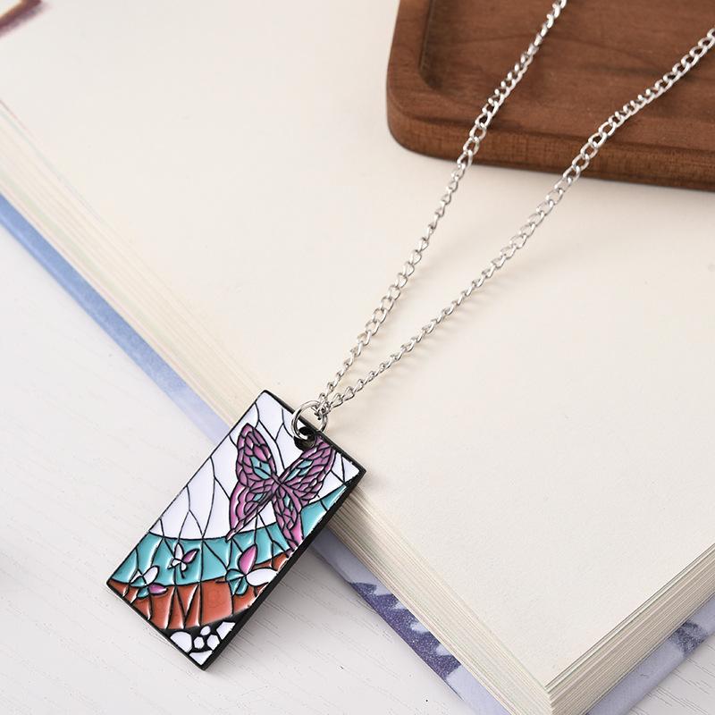 Kimetsu Necklace No Yaiba Anime Pendant Hashira Tanjiro Nezuko Zenitsu Metal Charm Jewelry Accessories Gift For