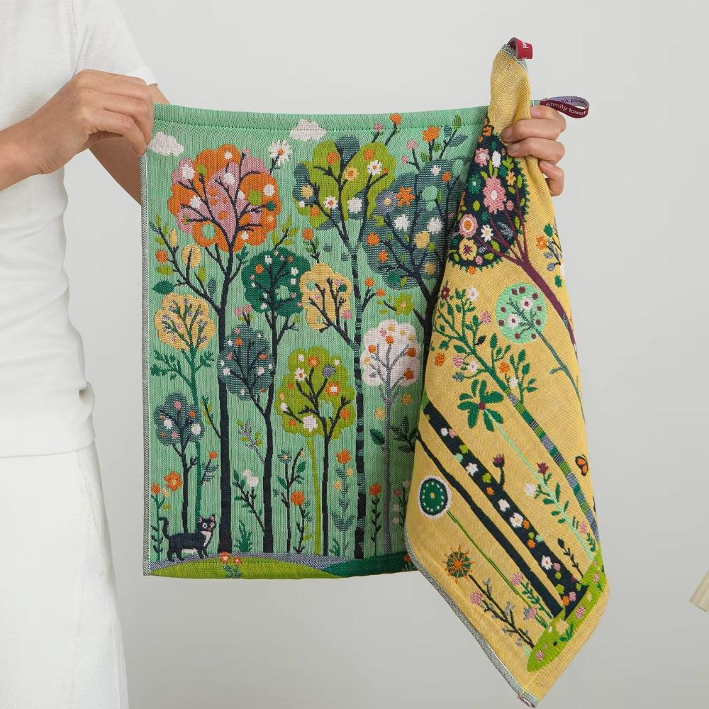 4pcs Quick Dry Pastoral Style Hand Towel 4 Layer Cotton Gauze Tea Towel Kitchen Towel  Bathroom
