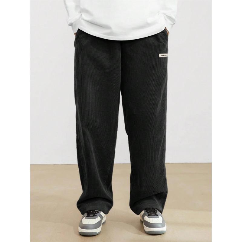 Men's new corduroy casual pants spring and summer retro loose straight trousers