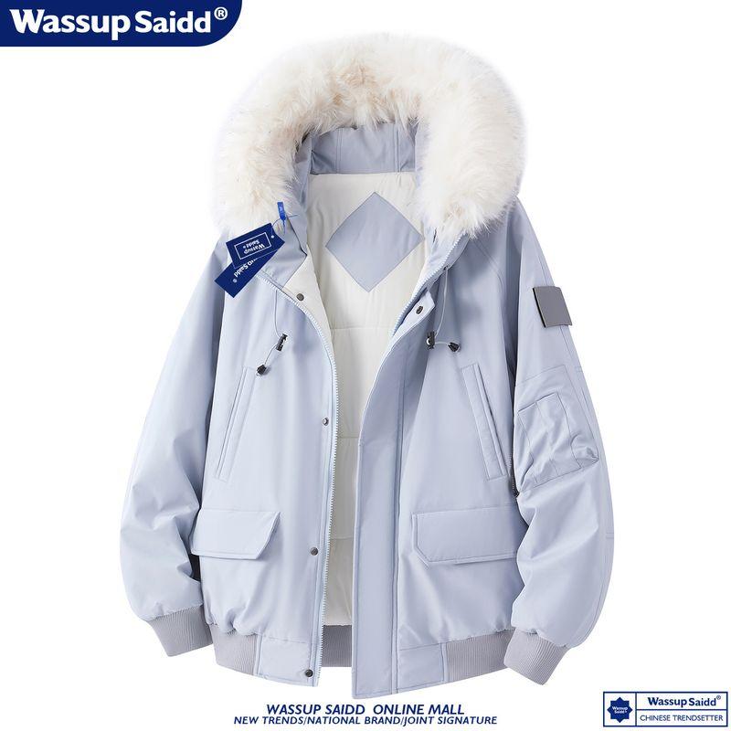 Wassup Saidd Fur Collar Parka 2025 New Men's Winter Thickened Warm Cotton Coat Jacket Thickened and Warm