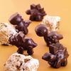 Dinosaur Silicone Chocolate Mold 4 Cavity, for Homemade Chocolates, Candies, Jelly or Ice Cubes, Brown, DIY Baking Tool