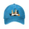 Halloween Gnomes Graphic Decor Witch Cat Pumpkin Bat Washed Baseball Cap Outdoor For Womens Unisex FeUnisex